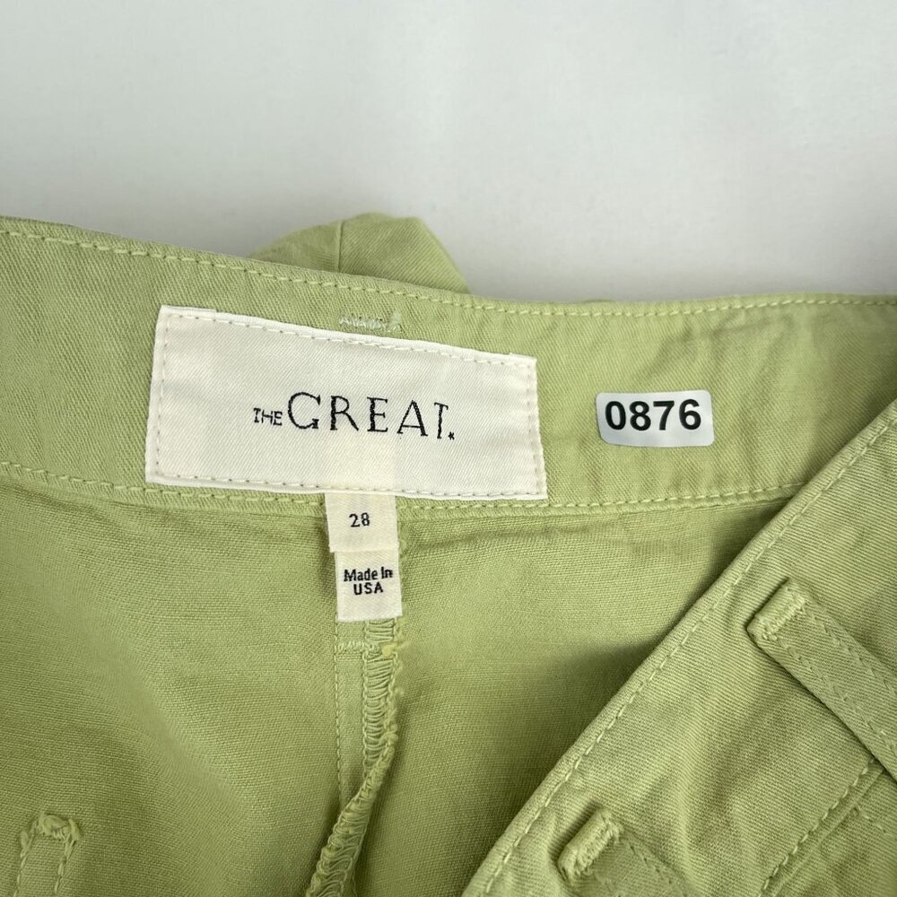 The Great Vintage Straight Relaxed Fit Pants Flat Front Pockets Green Women 28 - Picture 8 of 16